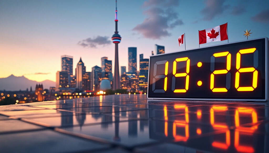 découvrez l'heure actuelle au canada en temps réel avec mise à jour automatique. consultez immédiatement l'heure exacte dans chaque fuseau horaire canadien.