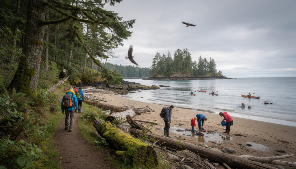 découvrez les meilleures activités à faire dans le parc national de pacific rim à tofino : randonnées, observation de la faune, plages sauvages et paysages à couper le souffle.